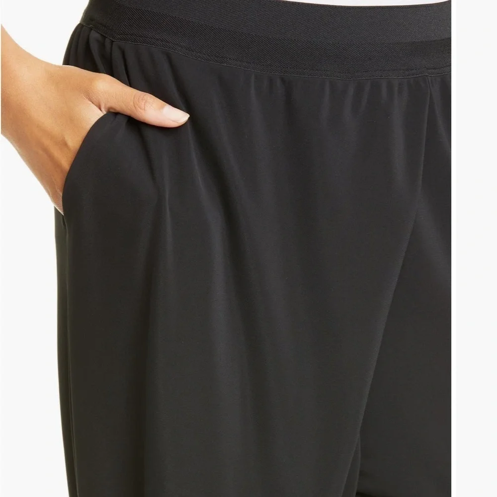 Cinq a Sept Shana Drapey Front Jersey Pants in Black Size Small